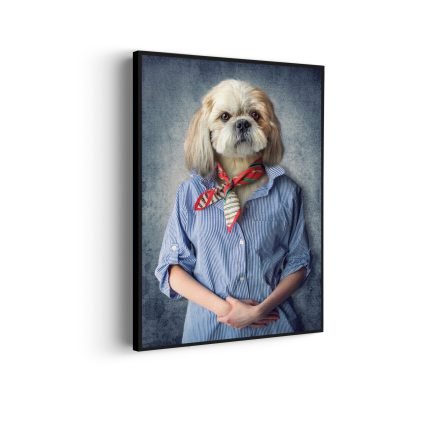 akoestisch-schilderij-menselijke-hond-in-boeren-thema-rechthoek-verticaal_Wecho