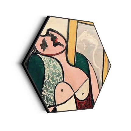 akoestisch-schilderij-picasso-meisje-kijkend-naar-een-spiegel-1932-hexagon_Wecho