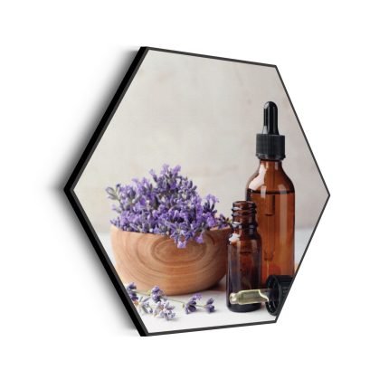 akoestisch-schilderij-beautysallon-lavendel-marmer-01-hexagon_Wecho