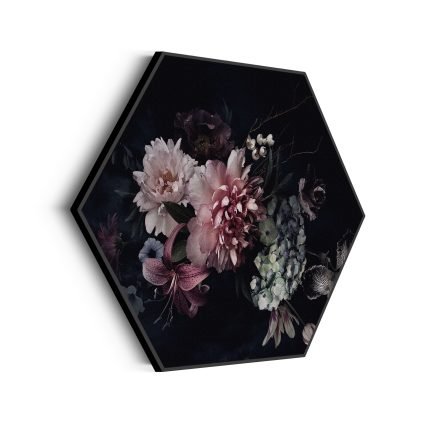 akoestisch-schilderij-modern-stil-leven-bloemen-03-hexagon_Wecho