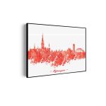 akoestisch-schilderij-skyline-nijmgen-watercolor-paint-horizontaal_Wecho
