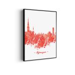 akoestisch-schilderij-skyline-nijmgen-watercolor-paint-rechthoek-verticaal_Wecho