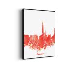 akoestisch-schilderij-skyline-antwerpen-watecolor-paint-rechthoek-verticaal_Wecho