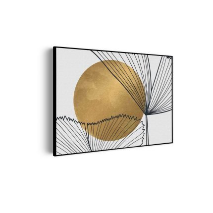 akoestisch-schilderij-scandinavisch-design-plant-met-goud-element-01-rechthoek-horizontaal_Wecho