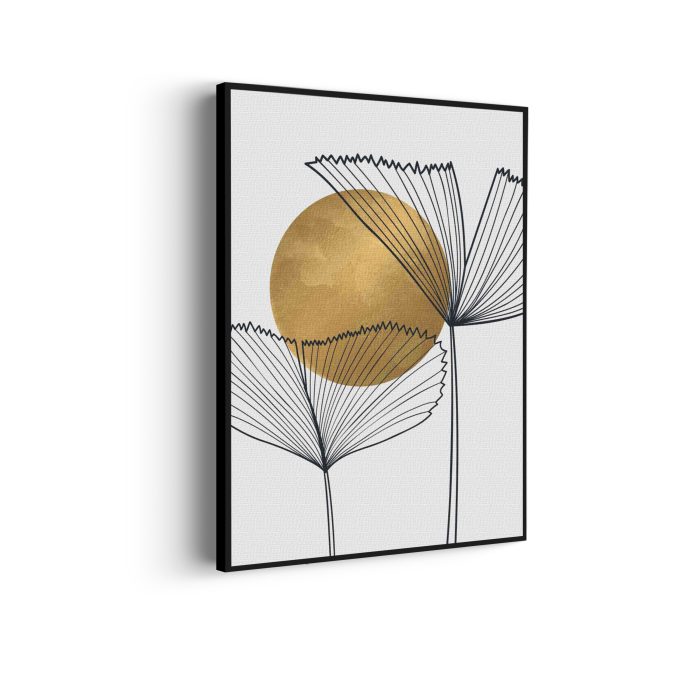 akoestisch-schilderij-scandinavisch-design-plant-met-goud-element-01-rechthoek-verticaal_Wecho