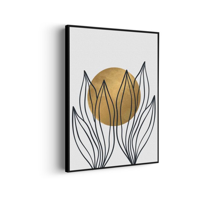 akoestisch-schilderij-scandinavisch-design-plant-met-goud-element-01-rechthoek-verticaal_Wecho