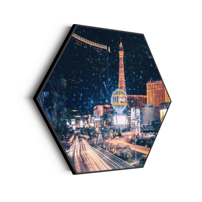 akoestisch-schilderij-las-vegas-at-night-hexagon_Wecho