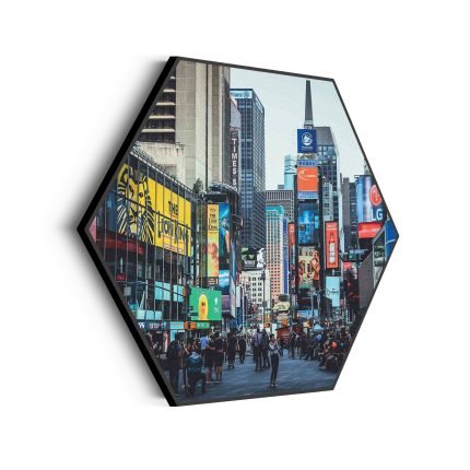 akoestisch-schilderij-times-square-new-york-hexagon_Wecho