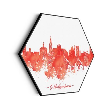 akoestisch-schilderij-skyline-s-hertogenbosch-watecolor-paint-hexagon_Wecho