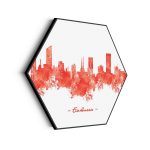akoestisch-schilderij-skyline-eindhoven-watercolor-paint-hexagon_Wecho