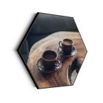 akoestisch-schilderij-kopjes-koffie-op-tafel-hexagon_Wecho