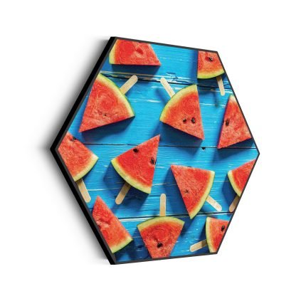 akoestisch-schilderij-watermeloen-ijsjes-hexagon_Wecho