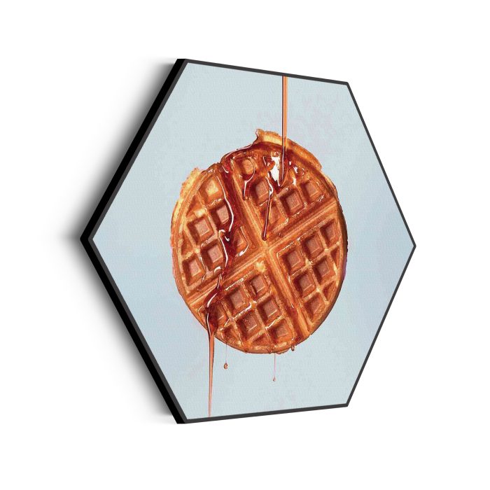 akoestisch-schilderij-wafel-met-karamelsaus-hexagon_Wecho