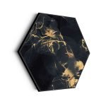 akoestisch-schilderij-abstract-marmer-look-zwart-met-goud-04-hexagon_Wecho