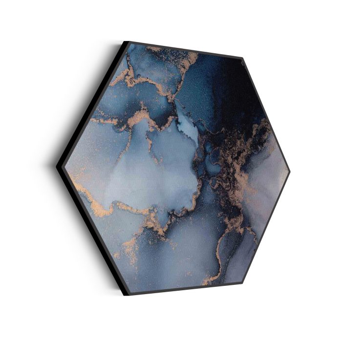 akoestisch-schilderij-marmer-look-chique-donker-blauwtinten-met-goud-03-hexagon_Wecho