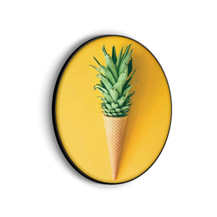 akoestisch-schilderij-ijshoorn-met-plant-rond-muurcirkel_Wecho