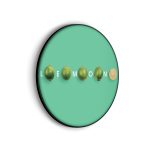 akoestisch-schilderij-lemon-groen-rond-muurcirkel_Wecho