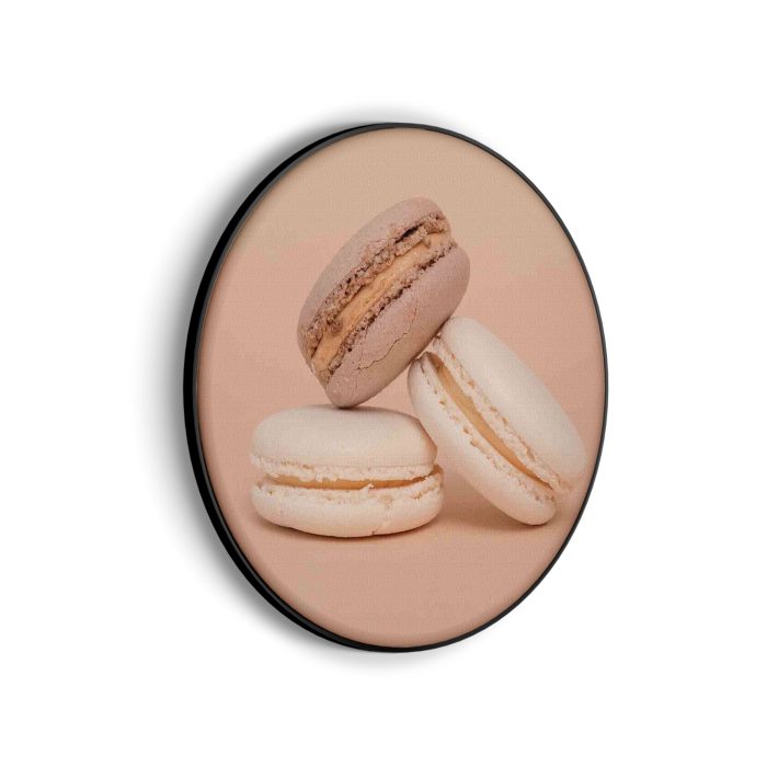 akoestisch-schilderij-macarons-beige-tinten-01-rond-muurcirkel_Wecho