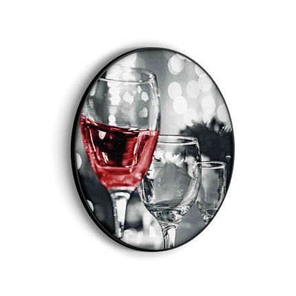 akoestisch-schilderij-drink-rode-wijn-rond-muurcirkel_Wecho