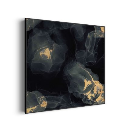 akoestisch-schilderij-abstract-marmer-look-zwart-met-goud-03-vierkant_Wecho