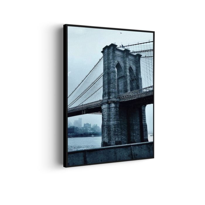 akoestisch-schilderij-brooklyn-bridge-new-york-zwart-wit-rechthoek-verticaal_Wecho