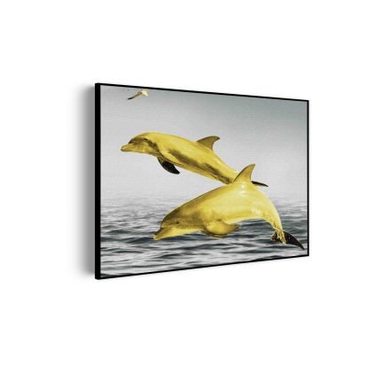 akoestisch-schilderij-springende-dolfijnen-goud-01-rechthoek-horizontaal_Wecho