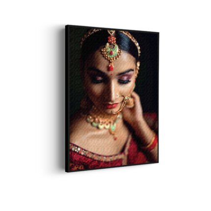 akoestisch-schilderij-indiaanse-vrouw-in-kostuum-rechthoek-verticaal_Wecho