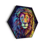 akoestisch-schilderij-colored-lion-hexagon_Wecho