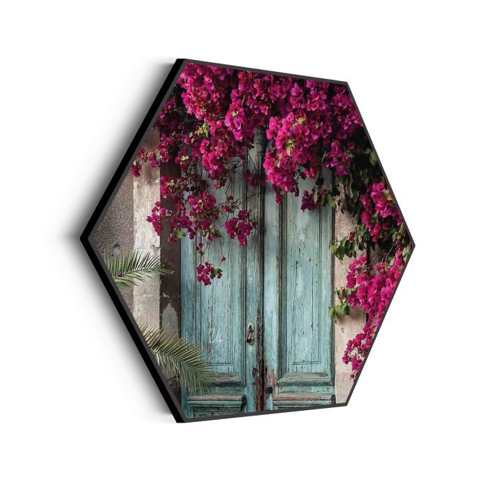akoestisch-schilderij-roze-deuren-hexagon_Wecho
