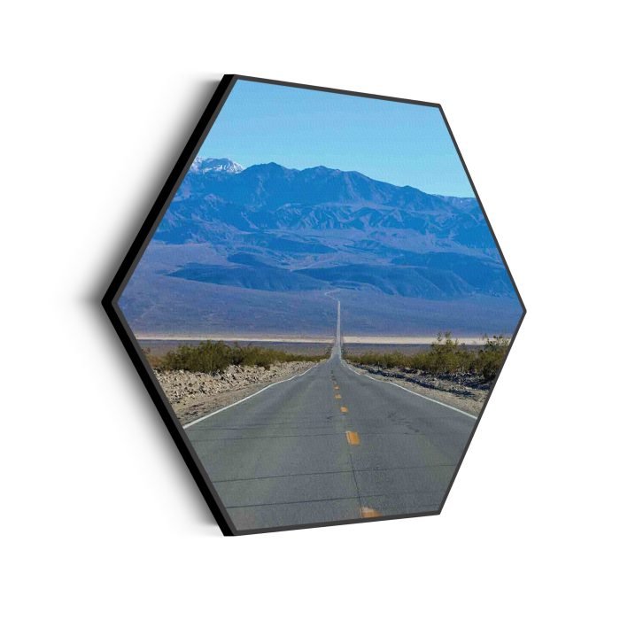 akoestisch-schilderij-the-road-in-deathvalley-hexagon_Wecho