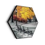 akoestisch-schilderij-gele-herfst-hexagon_Wecho
