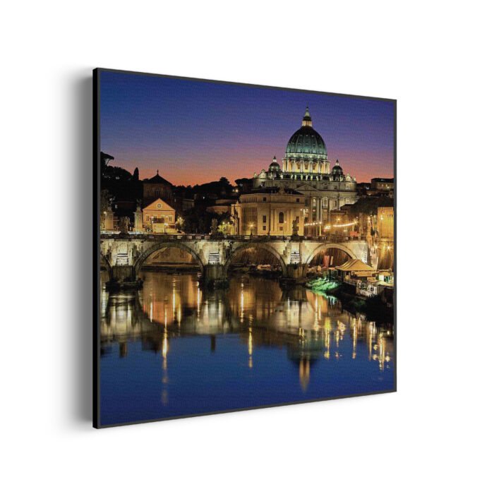 akoestisch-schilderij-rivier-tiber-rome-at-night-vierkant_Wecho