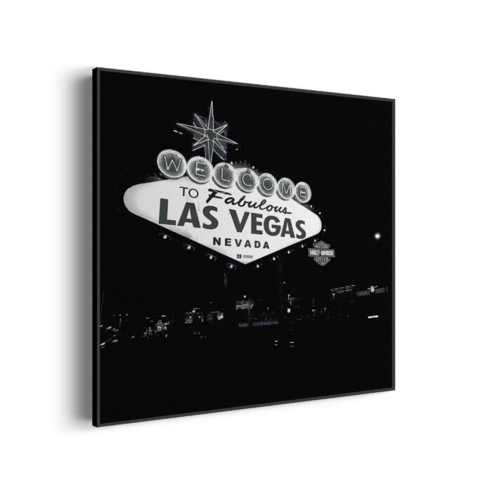 akoestisch-schilderij-welcome-to-fabulous-las-vegas-zwart-wit-vierkant_Wecho