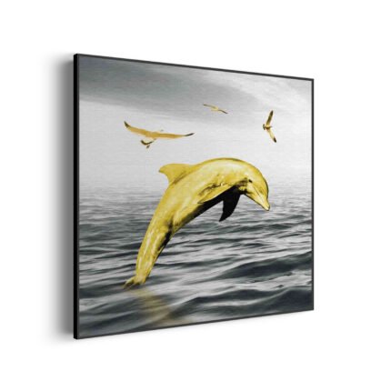 akoestisch-schilderij-springende-dolfijnen-goud-02-vierkant_Wecho