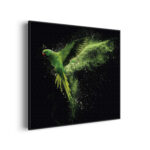 akoestisch-schilderij-de-groene-parkiet-vierkant_Wecho