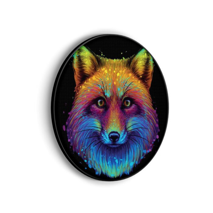 akoestisch-schilderij-colored-wolf-rond-muurcirkel_Wecho